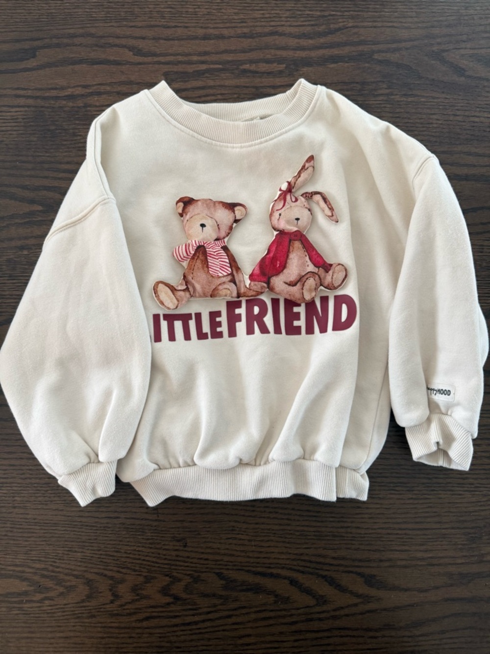 NWOT NEXT Little Friend Cream Kids Sweatshirt with Bear & Bunny Size 4-5 Years